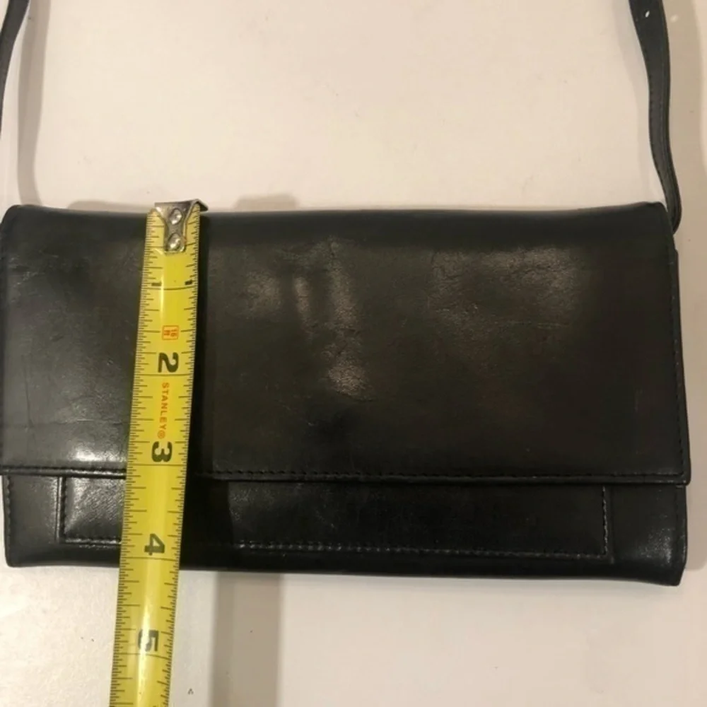J. Crew black leather organizer bag